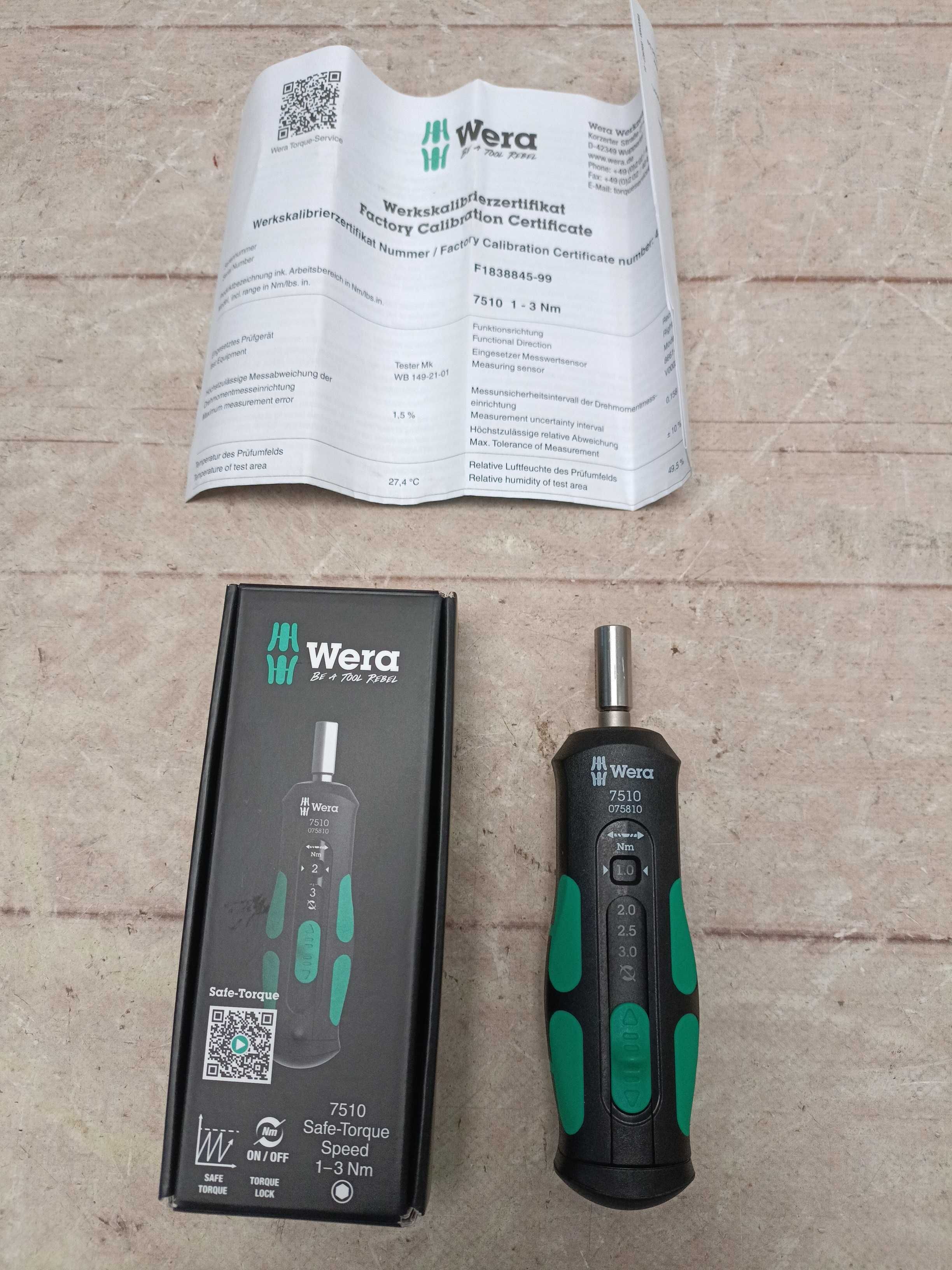 WERA 7510 динамометрична викрутка реверсна 1-3Nm