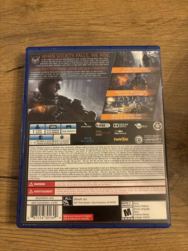 Tom clancys the division na ps 4