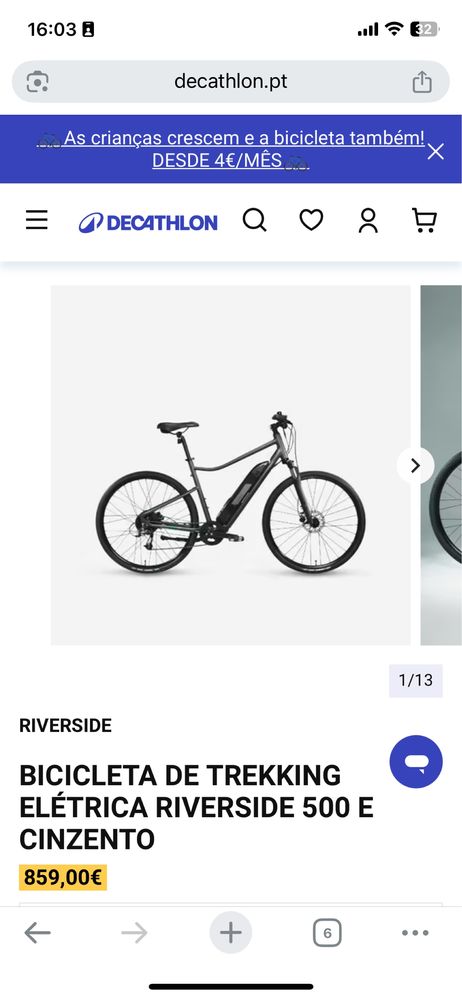 Bicicleta elétrica Riverside 500E C2 L