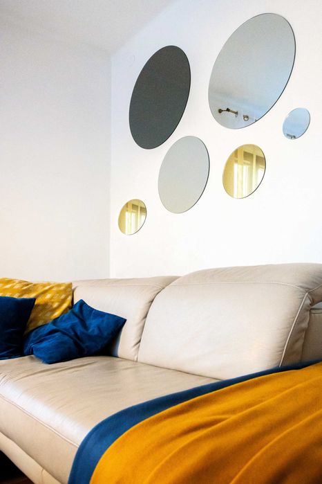 Lustro okrągłe LOFT LED kryształowe srebrne szlifowane na KAŻDY WYMIAR