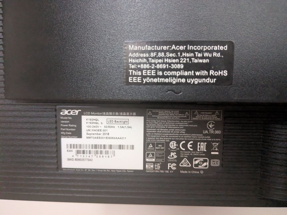 Монітор Acer K192HQL
