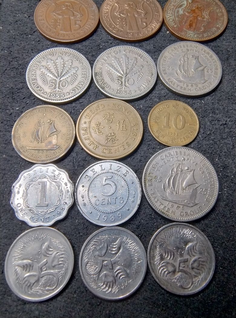 Monety imperium  Elżbieta II. Belize Australia HongKong Cypr Karaiby