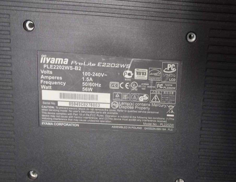 Monitor iiyama e2202ws 22 cali