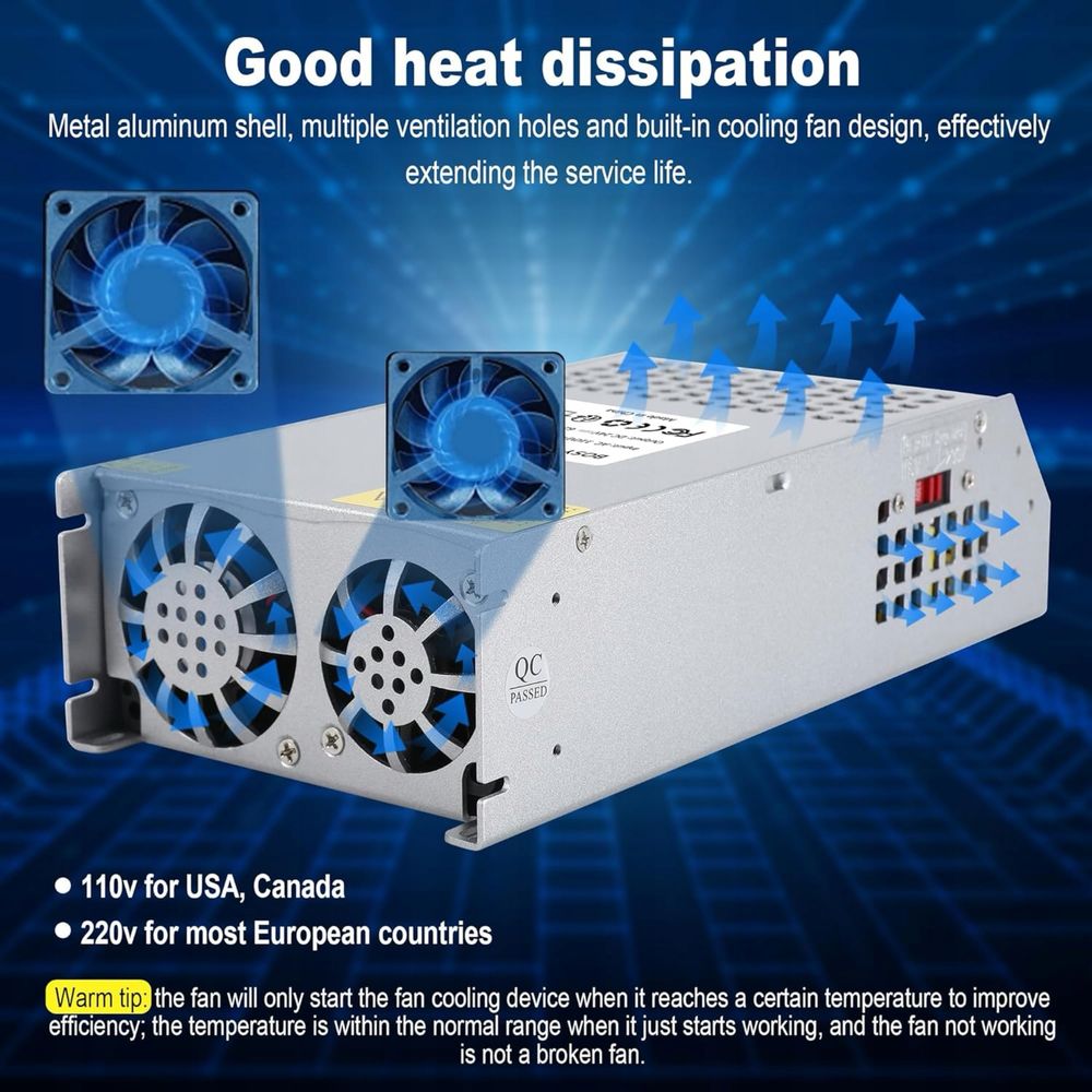 Transformator DC 24 V 62,5 A 1500 W Zasilacz impulsowy AC 110 V/220 V