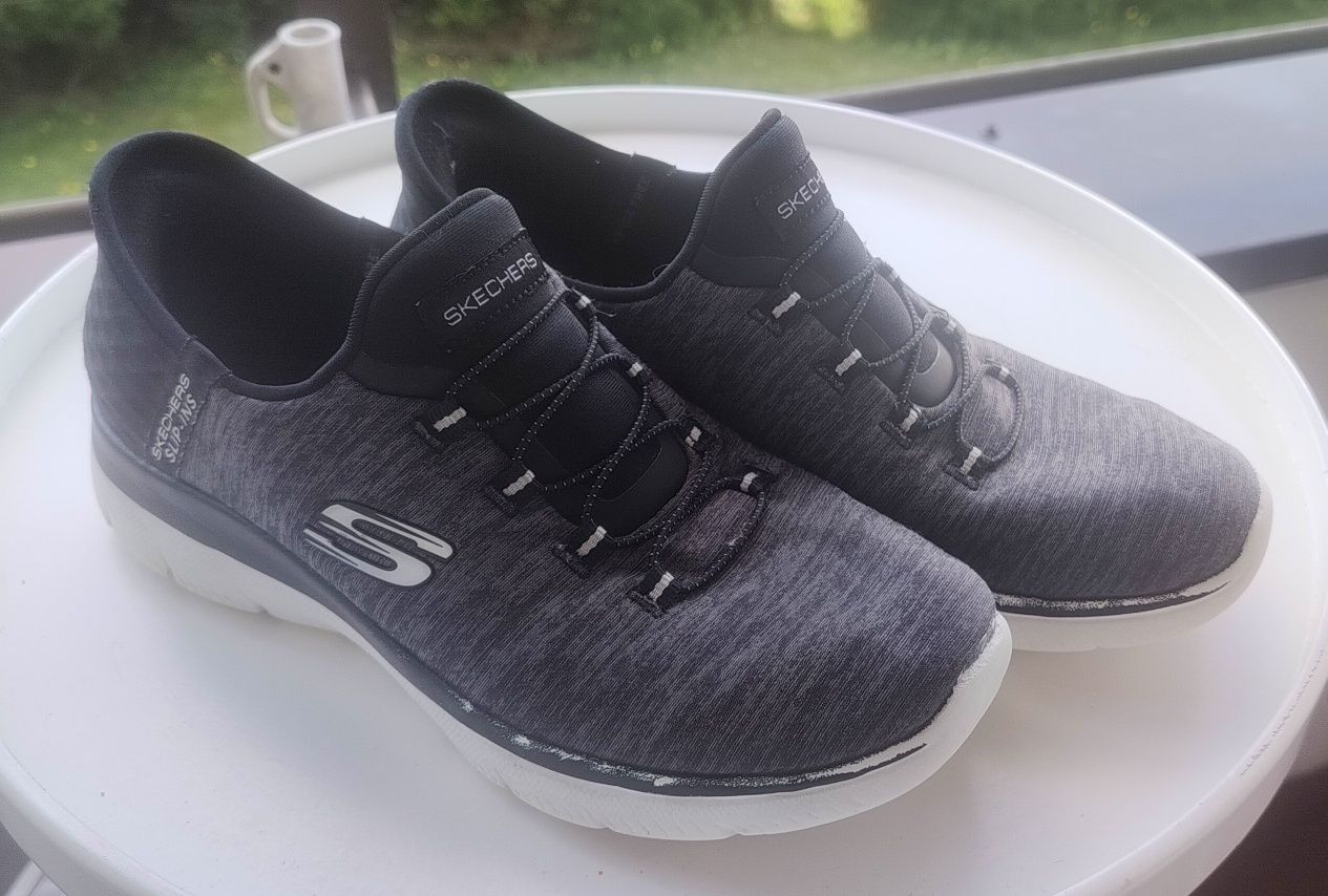Skechers "slip-ins" BLACK/ciemno szary r. 36,5