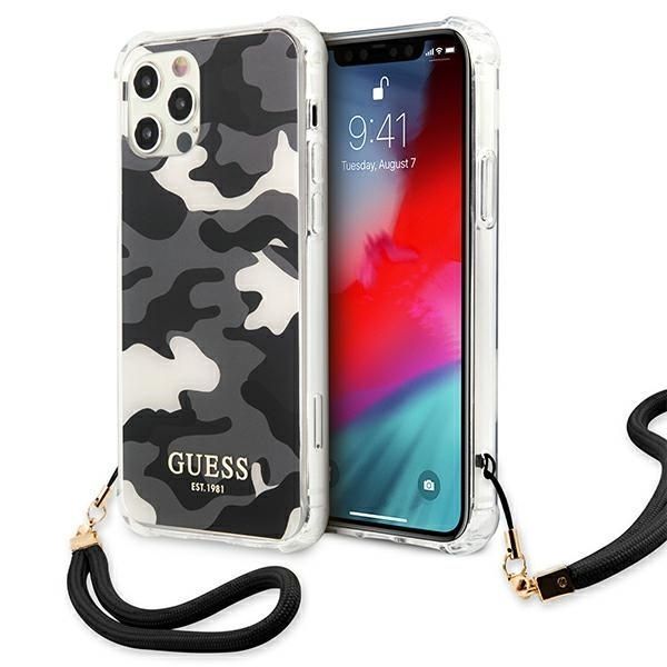 Etui Guess Camouflage do iPhone 12 Pro Max 6,7" - Czarny