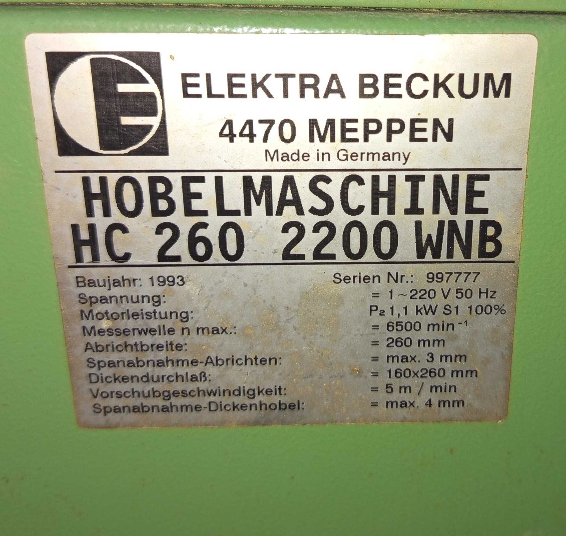 Heblarka, grubościówka ELEKTRA BECKUM