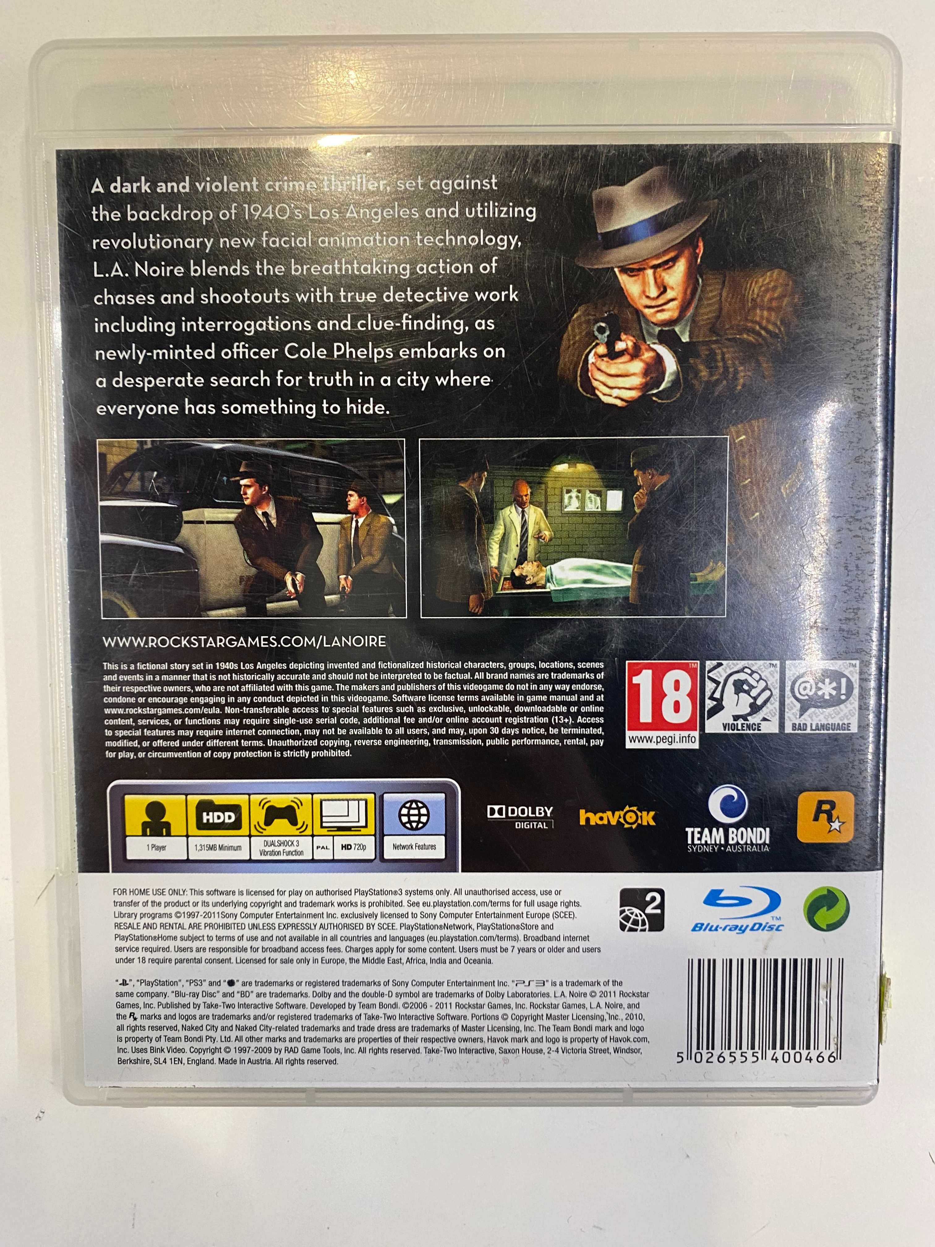L.A Noire PS3 Sklep Ostróda