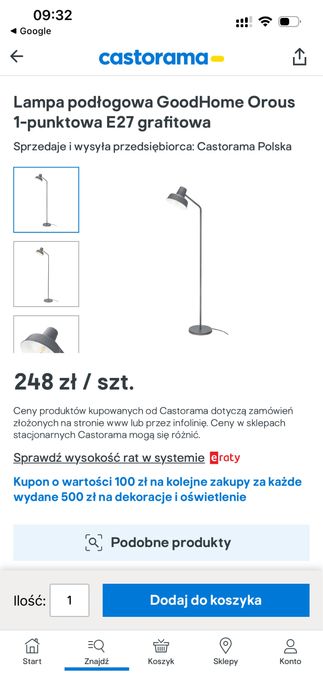 Lampa podłogowa GoodHome Orous