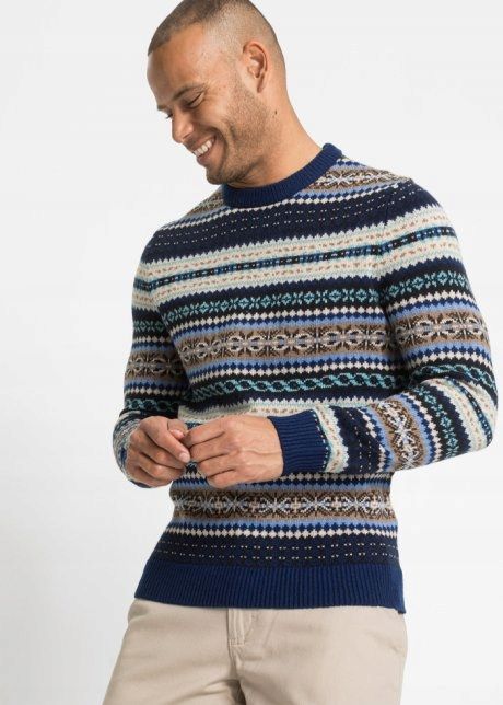 B.P.C męski sweter ze wzorem r.S