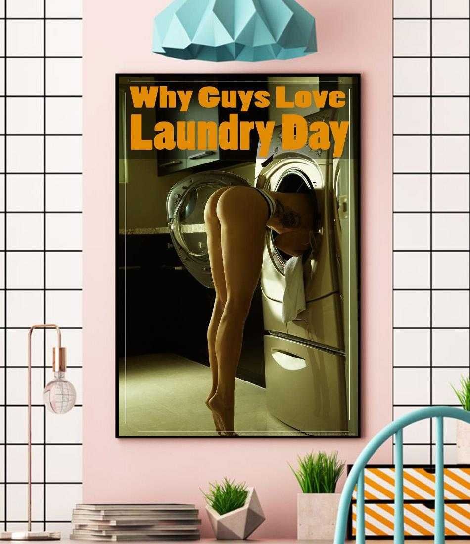 Плакат фото принт на холсте Why Guys Love Laundry Day 20x30cm