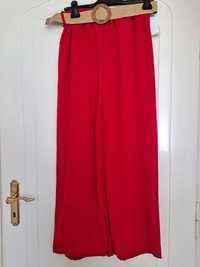 Spodnie szeroka nogawka czerwone uni