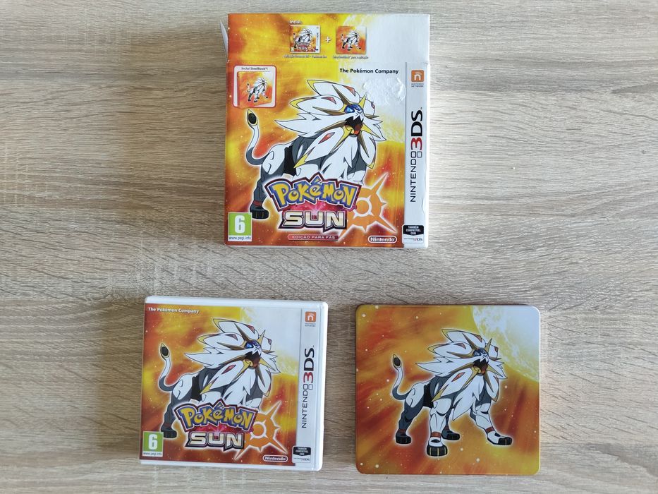 Pokémon Sun – Edição para Fãs (com caixa, steelbook e manuais)