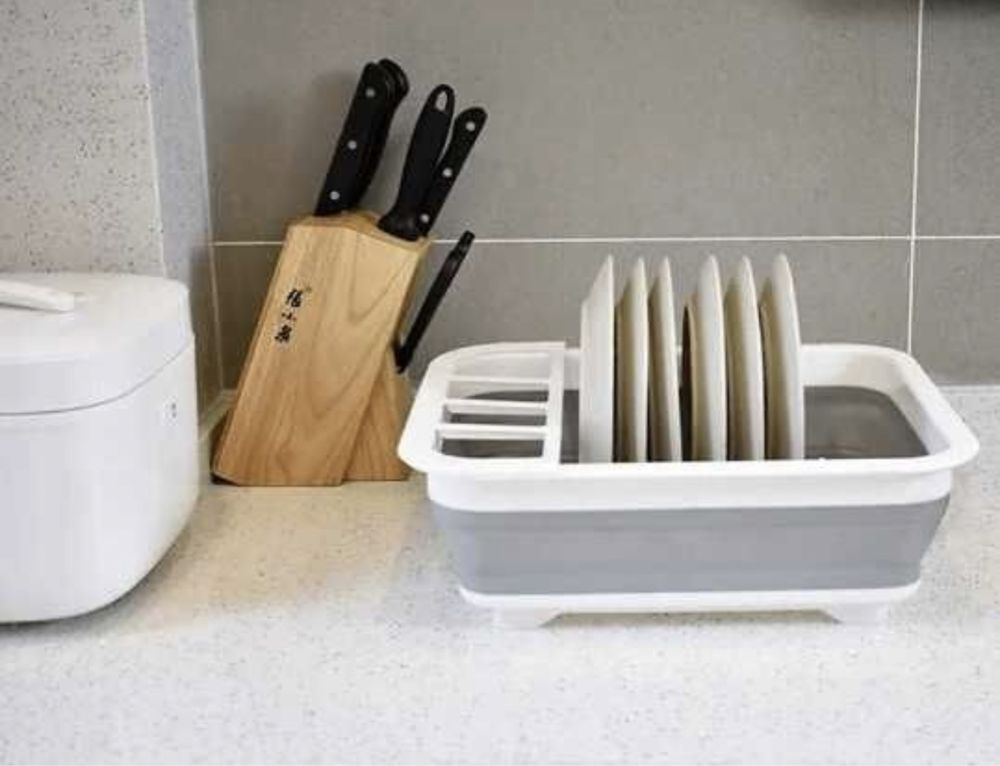 Сушилка для посуды раскладная сушка посуду поддон органайзер тарілок