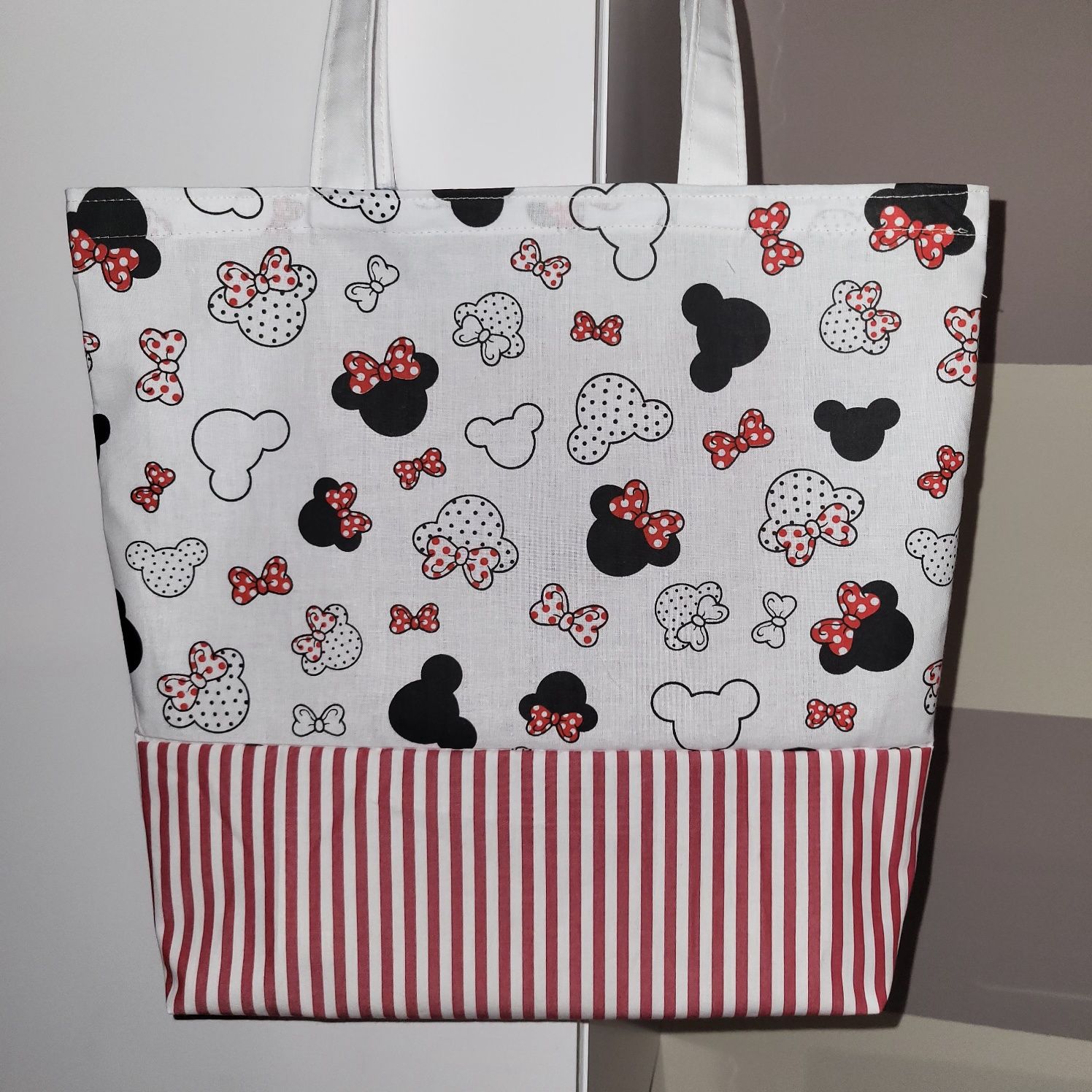 Torba na zakupy siatka handmade myszka Mini