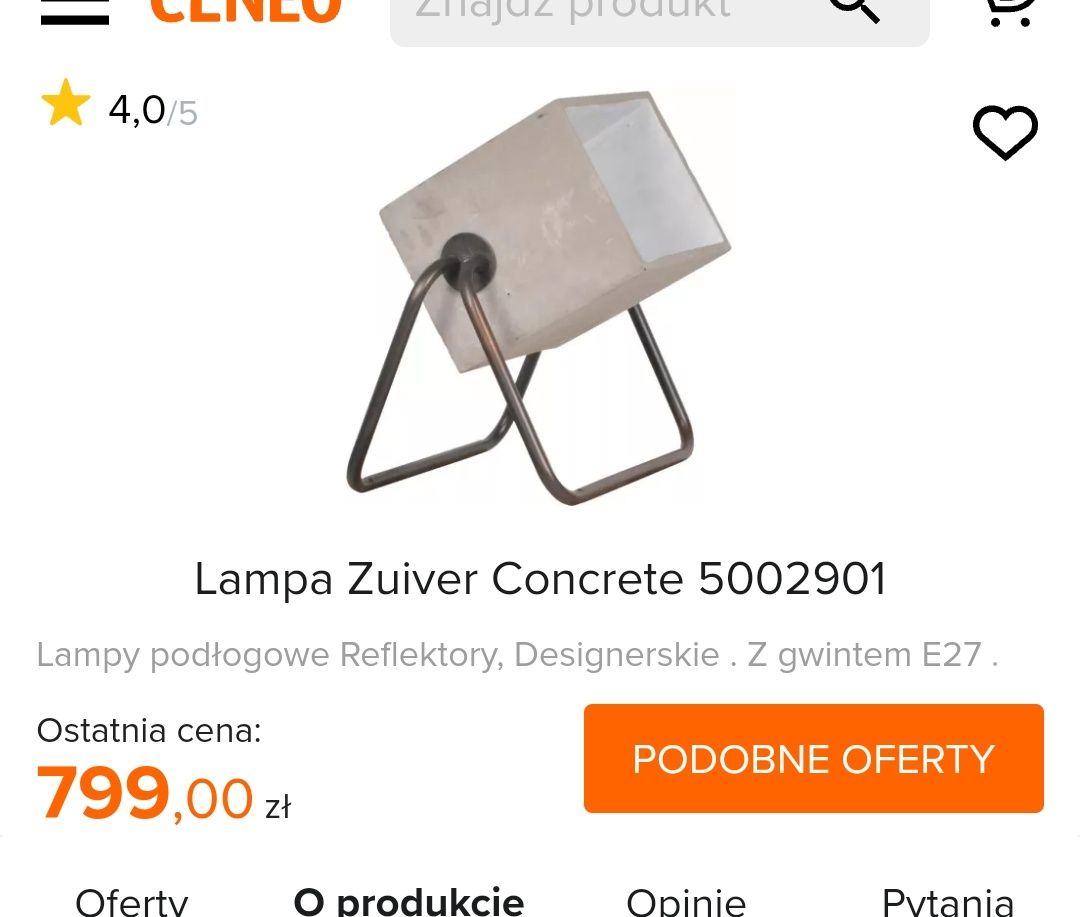 Lampa reflektor designerski Zuiver