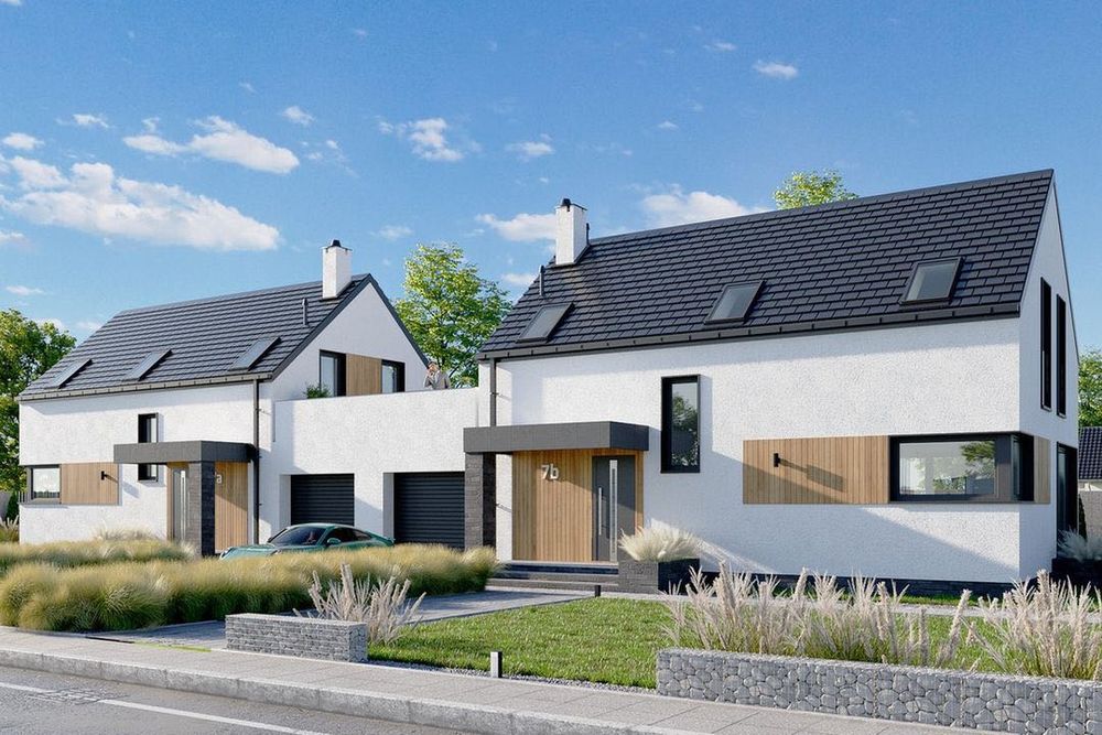 BEZPOŚREDNIO Nowoczesny dom z pompą ciepła i dużym garażem