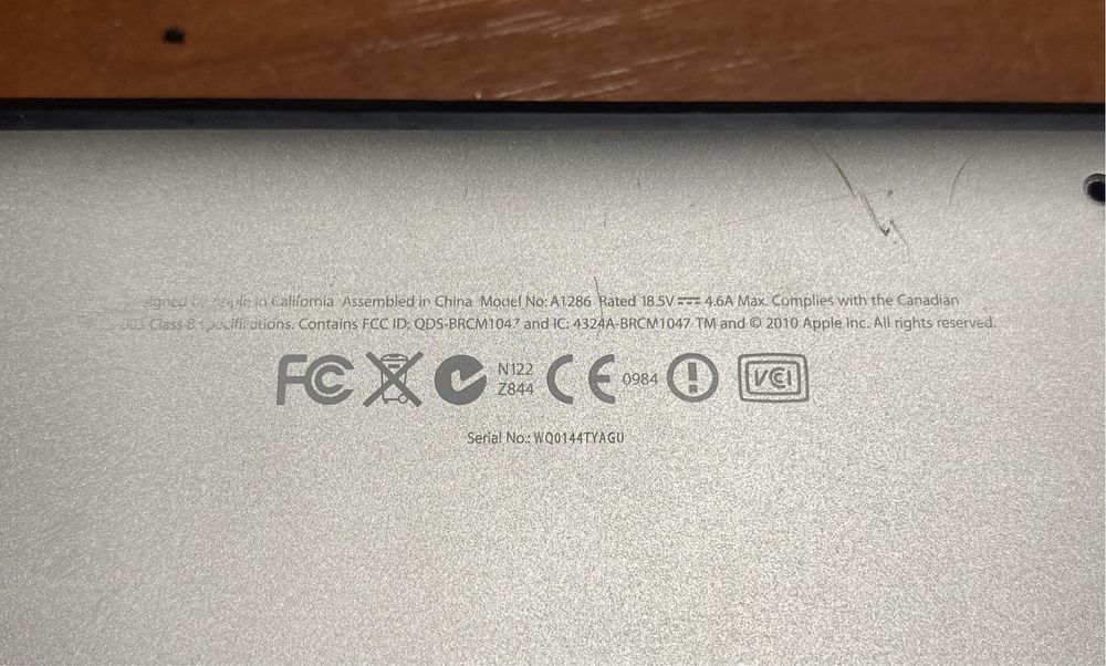 Ноутбук MacBook A1286 15" на запчастини! N2470
