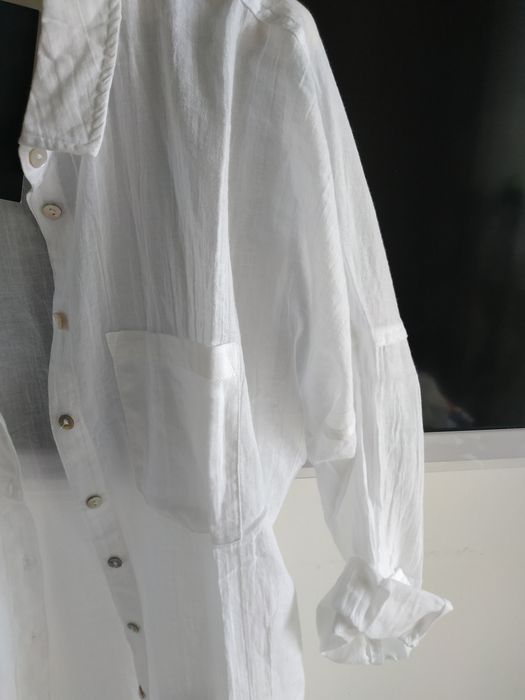 Пляжна накидка рубашка туніка біла