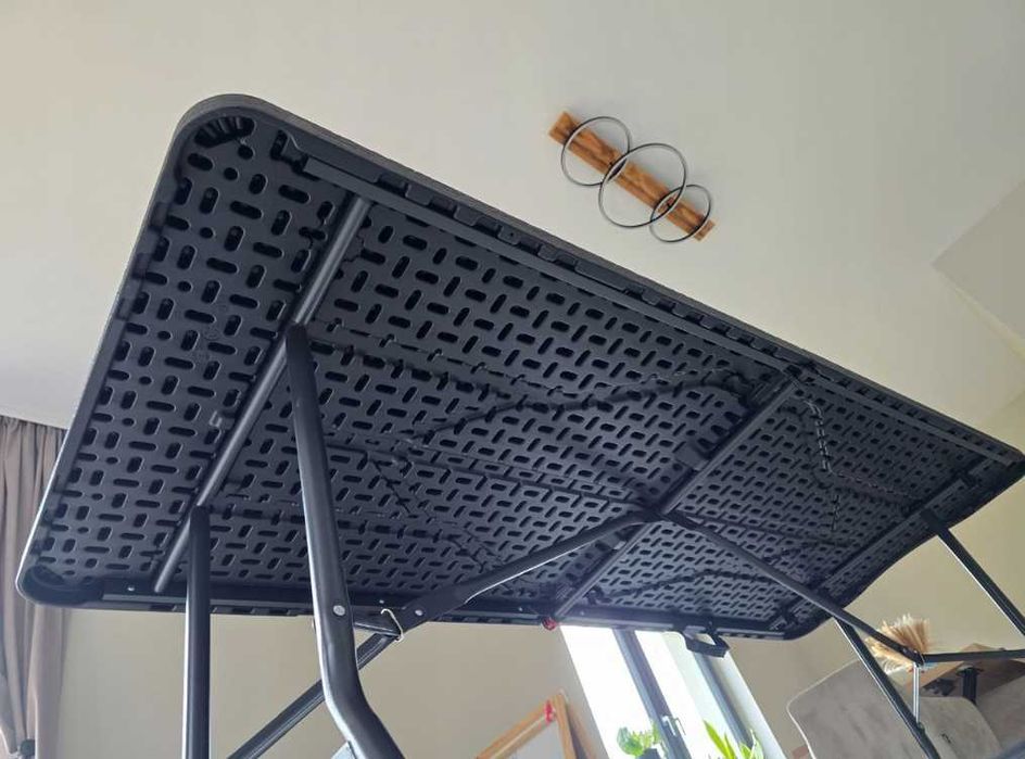 DUŻY Rozkładany stół bankietowy 180cm składany ogrodowy stal HDPE NOWY
