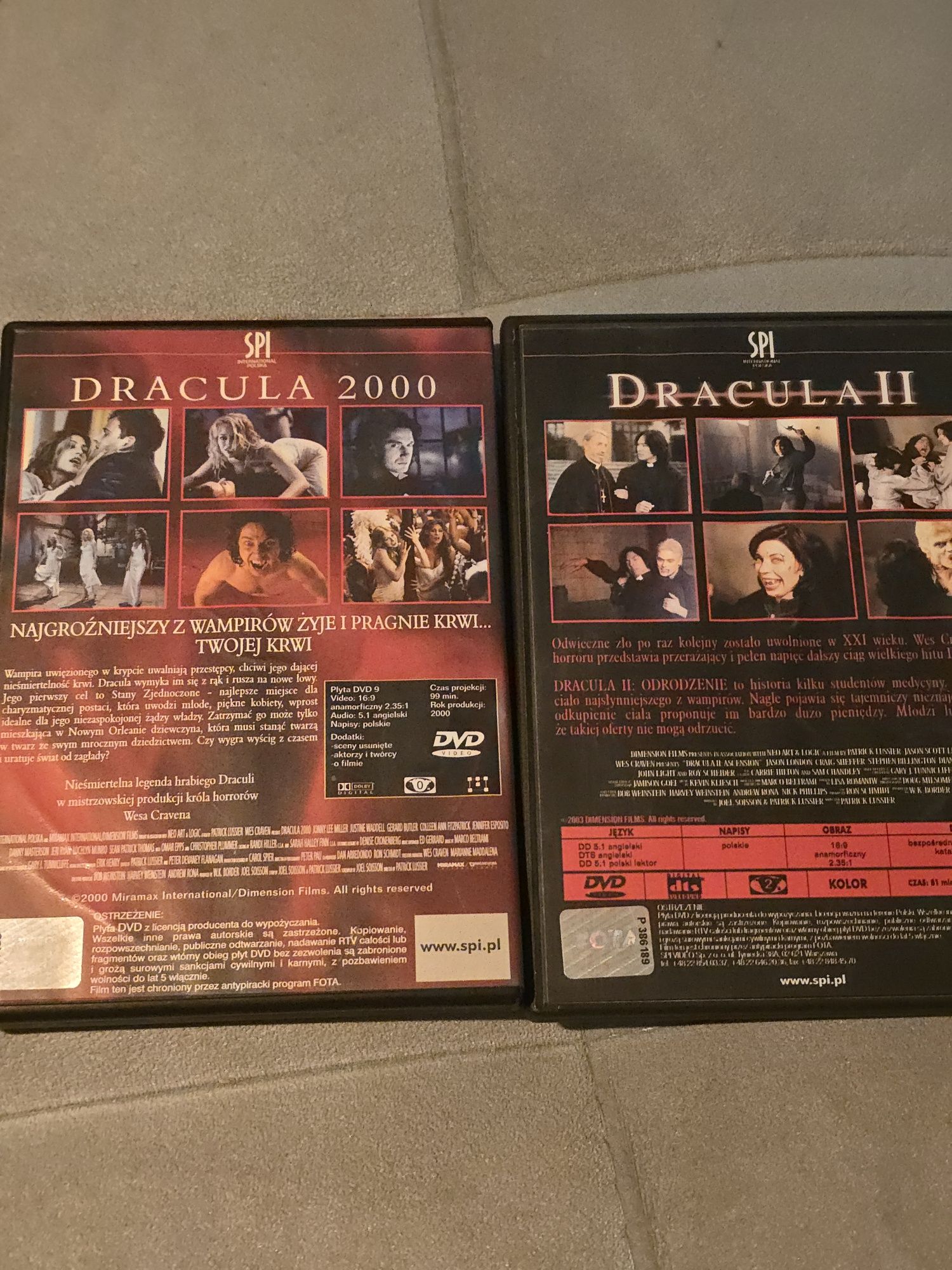 2x DVD Dracula 2000 + Dracula 2 Horror Wes Craven klasyka gatunku