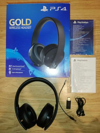 słuchawki GOLD PS3 PS4 PS5 wireless headset 7.1 sony playstation