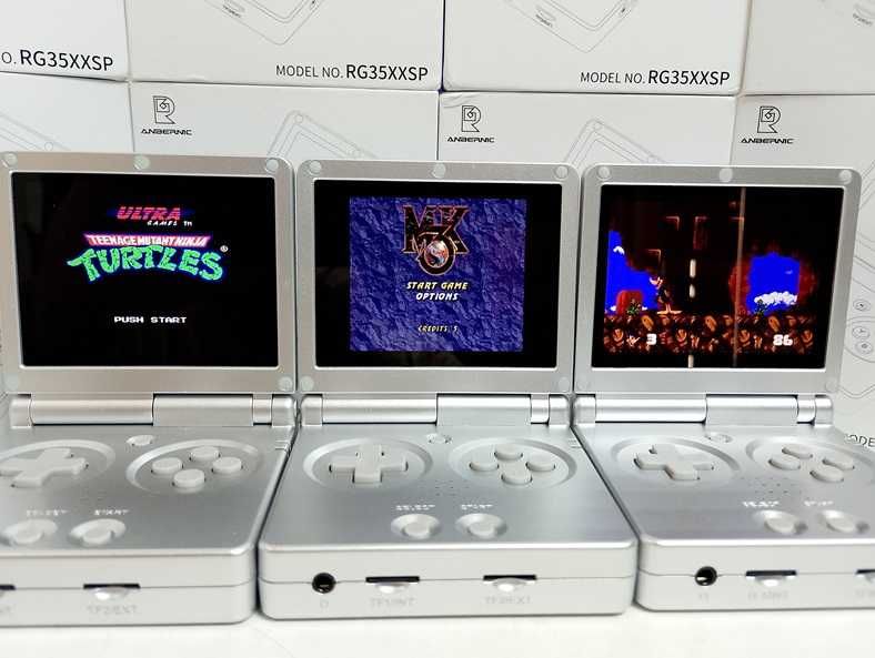 Ретро ігрова приставка Anbernic RG35XXSP Silver 64GB 8000 ігор GameBoy