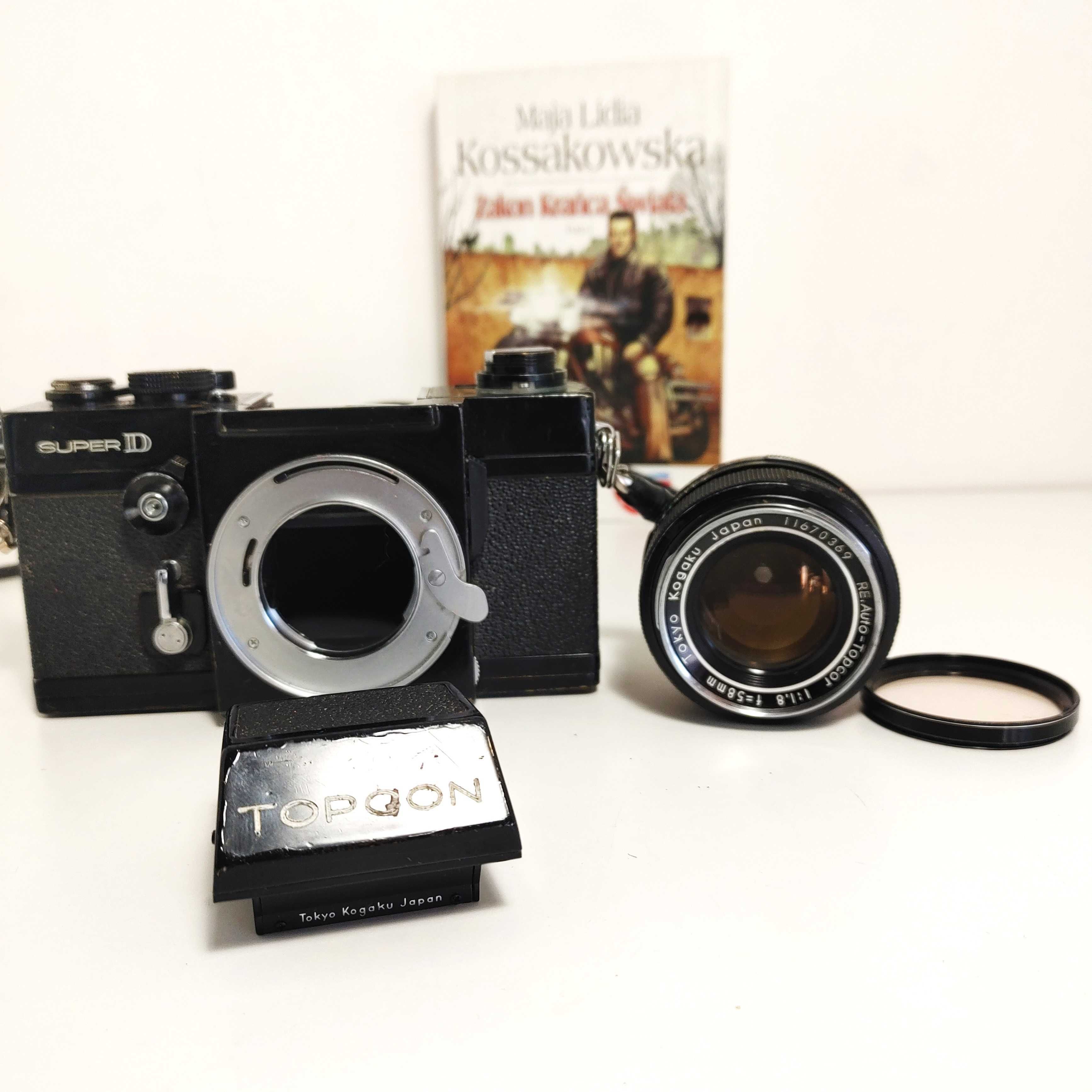 Analogowa Lustrzanka TOPCON Super D z 1971 roku z RE Auto Topcor 58 mm