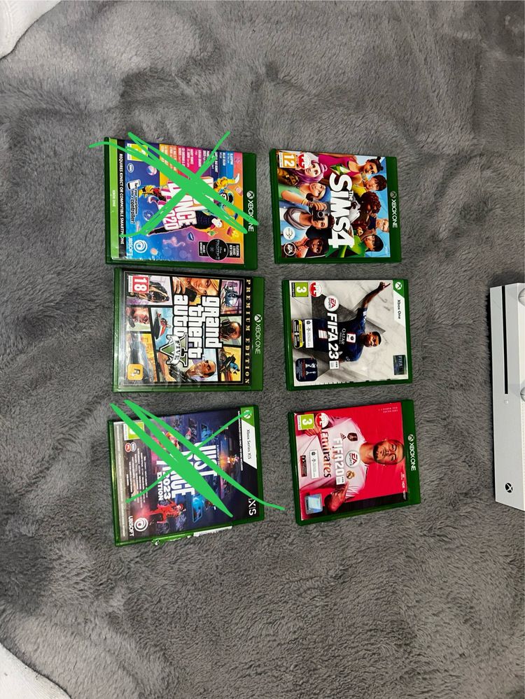 Xbox One S + Gry + 2 Pady