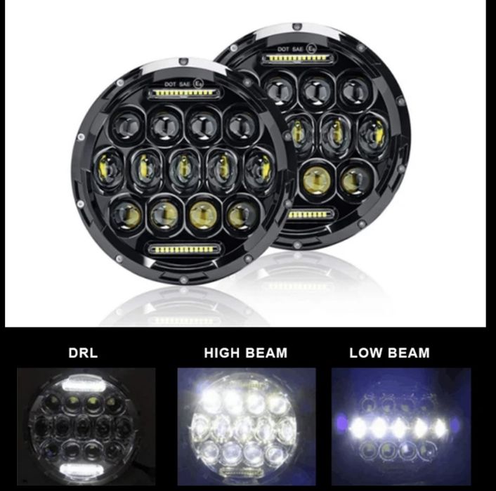 Світлодіодні H4 LED фари ВАЗ УАЗ ГАЗ КАМАЗ НИВА мото кругла оптика