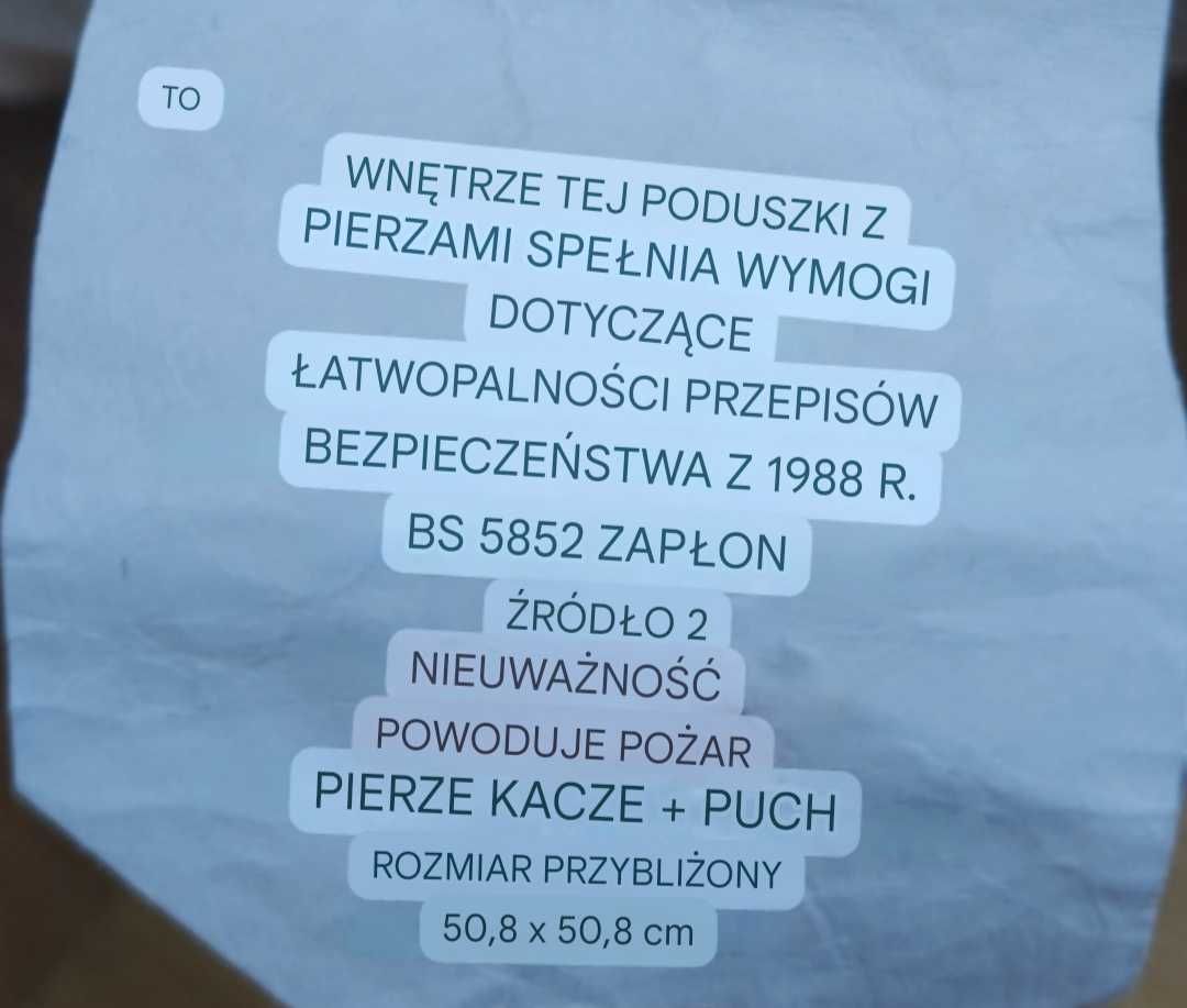 Poducha Puchowa z satynową poszewką