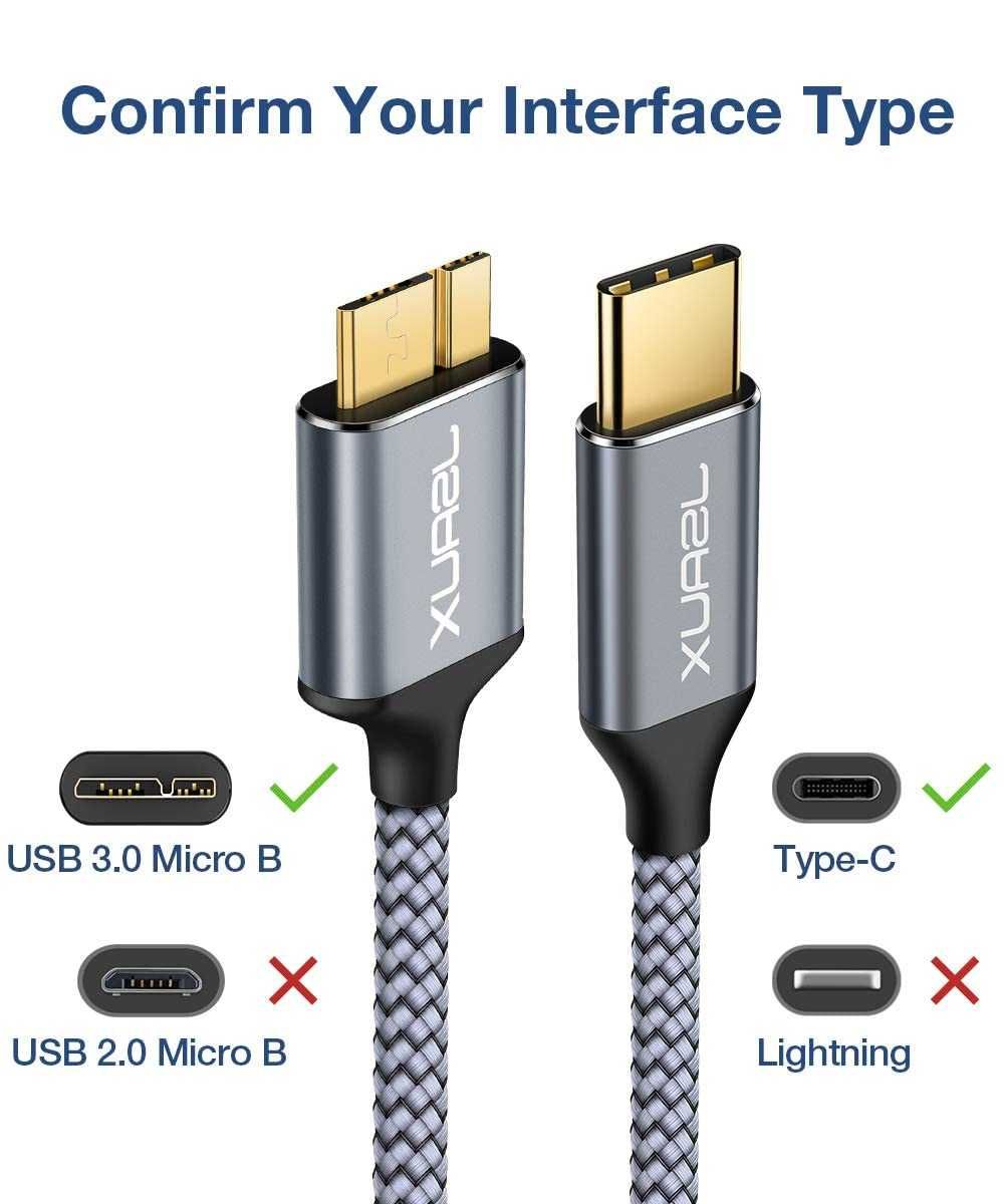 JSAUX USB C na Micro B, 2 sztuki (1,0 m + 2 m)