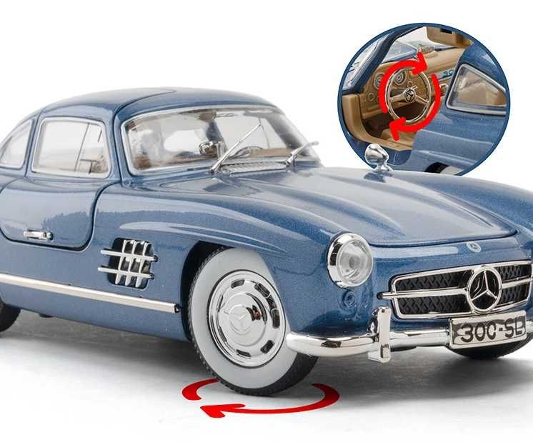 Модель автомобиля 1:24 Mercedes Benz 300SL (Срібна)