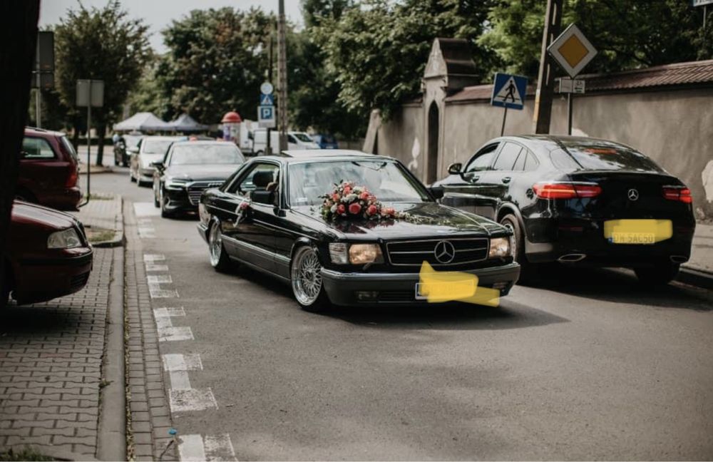 Wesele Ślicznotka klasyk Mercedes SEC klasykiem do ślubu ślub sesja