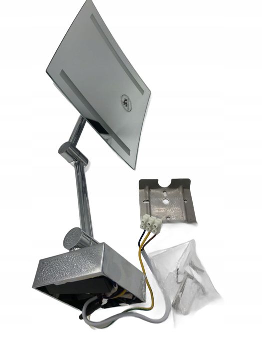 Lusterko kosmetyczne LED 20x20 cm 3x powiększenie naścienne regulowane