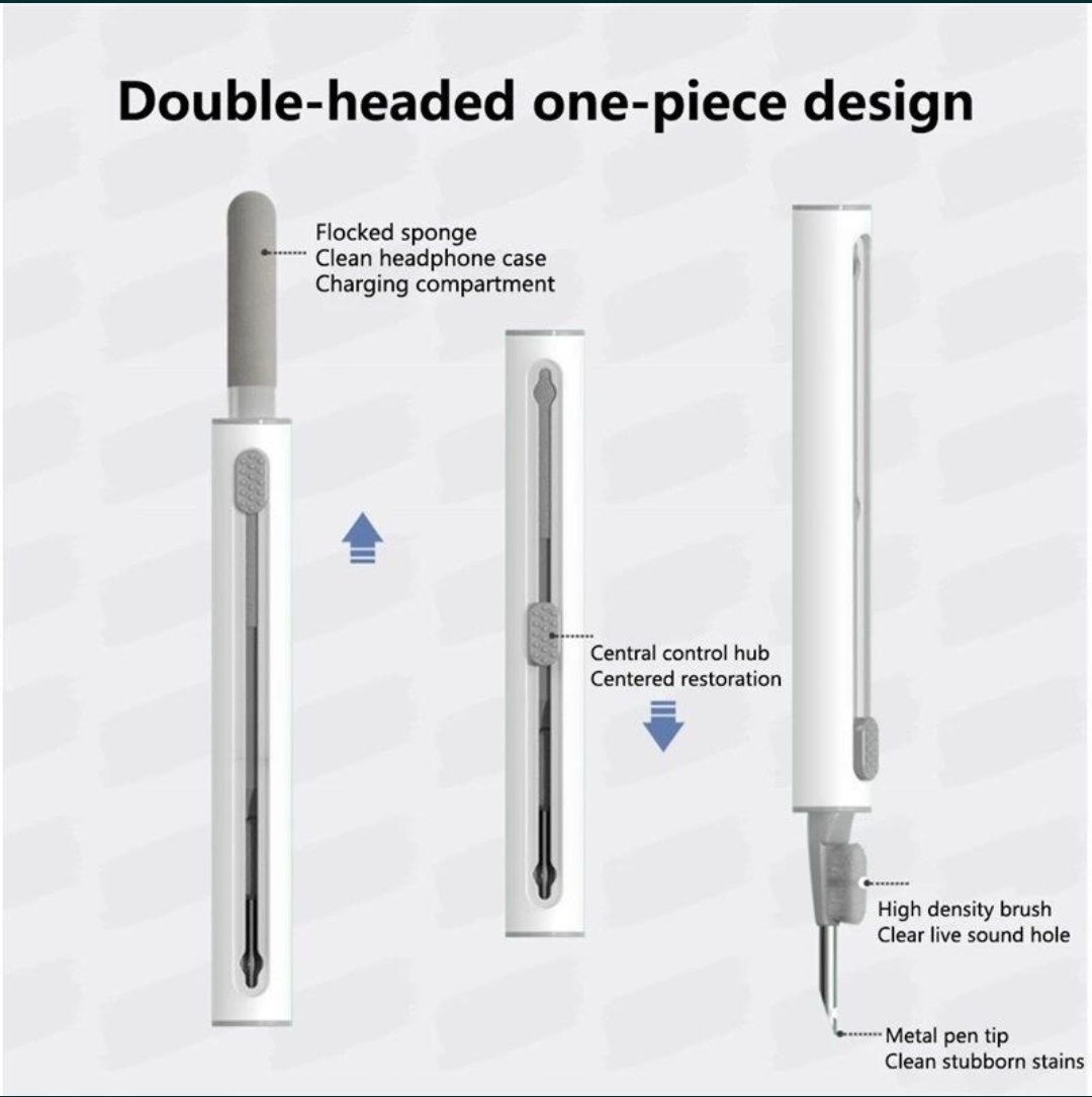 Многофункциональная щётка ручка для чистки наушников смартфона