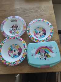 Zestaw 3 mieseczki +lunchbox Disney Myszka Minnie