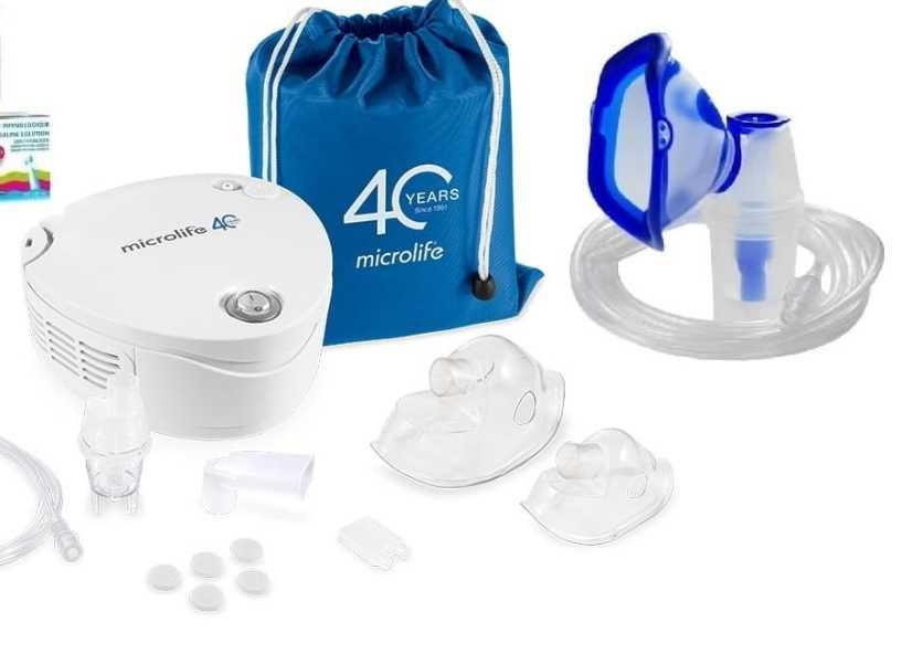Inhalator Microlife NEB210 z dodatkowym zestawem antywylewowym