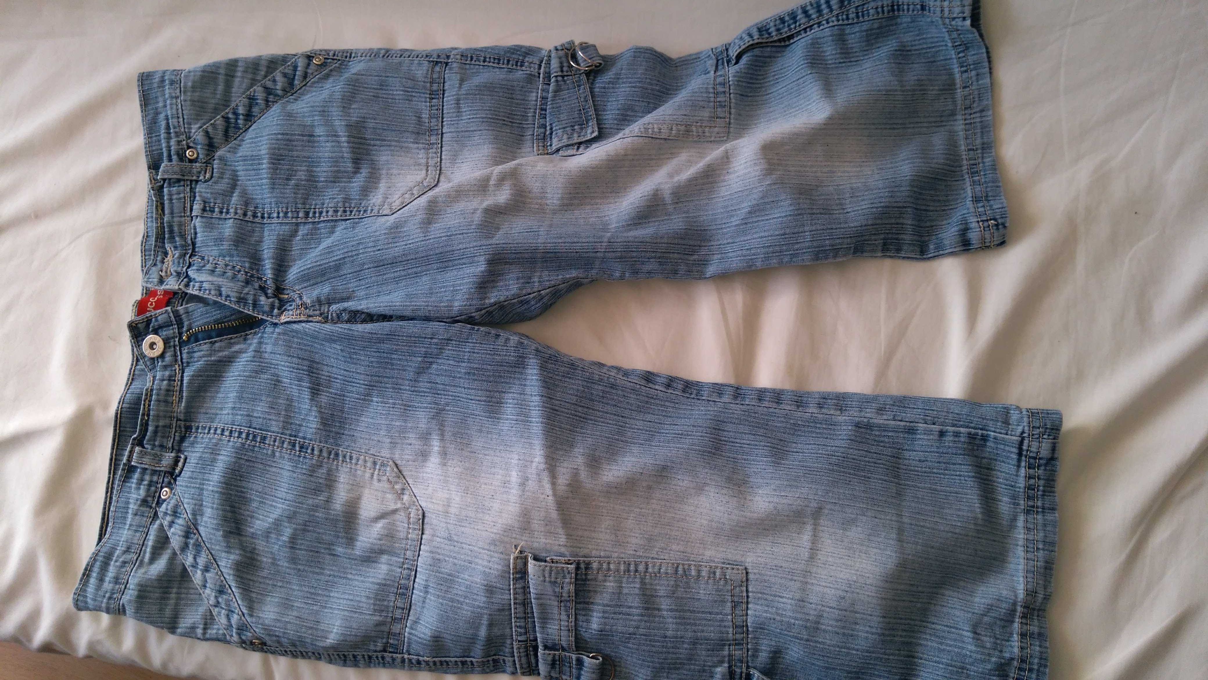 Spodnie rybaczki jeansowe z kieszeniami rozmiar 36