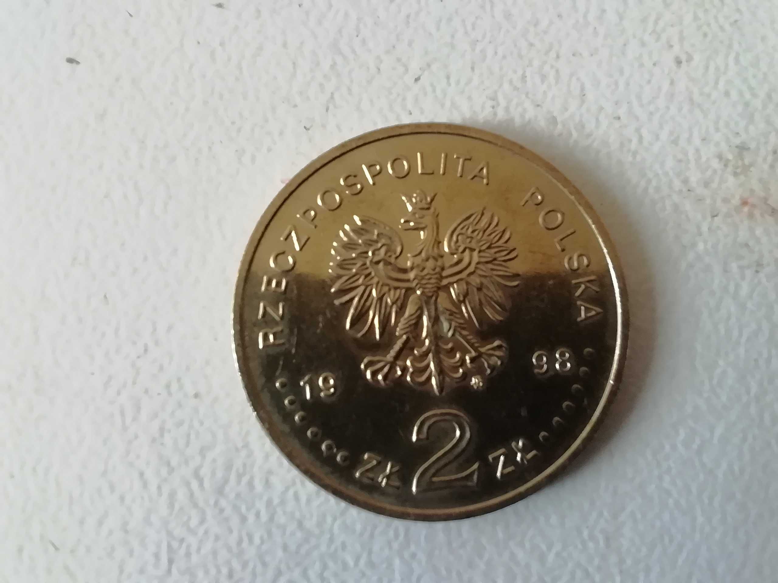 Moneta 2 zł z 1998 r. Polska 100 odkrycia Polonu i radu