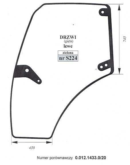 szyba do Deutz-Fahr 5150, ,Lamborghini,Same drzwi S 224 S 225