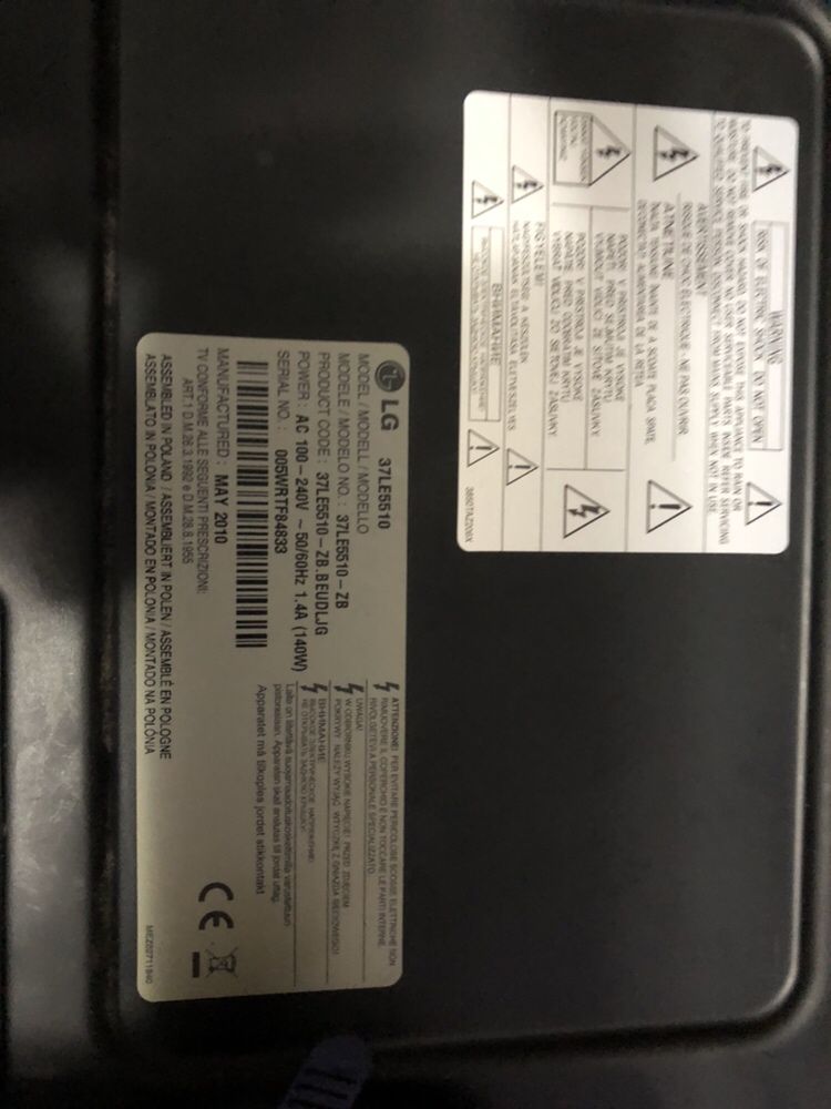 Tv Led Lg 37LE5510 Peças *(Ecrã Avariado)*