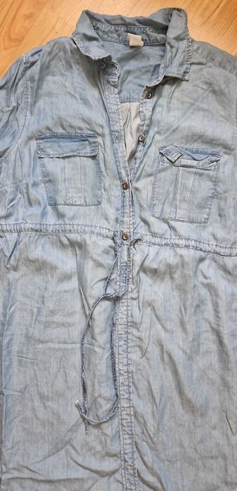 Jeansowa luźna sukienka Mama H&M M