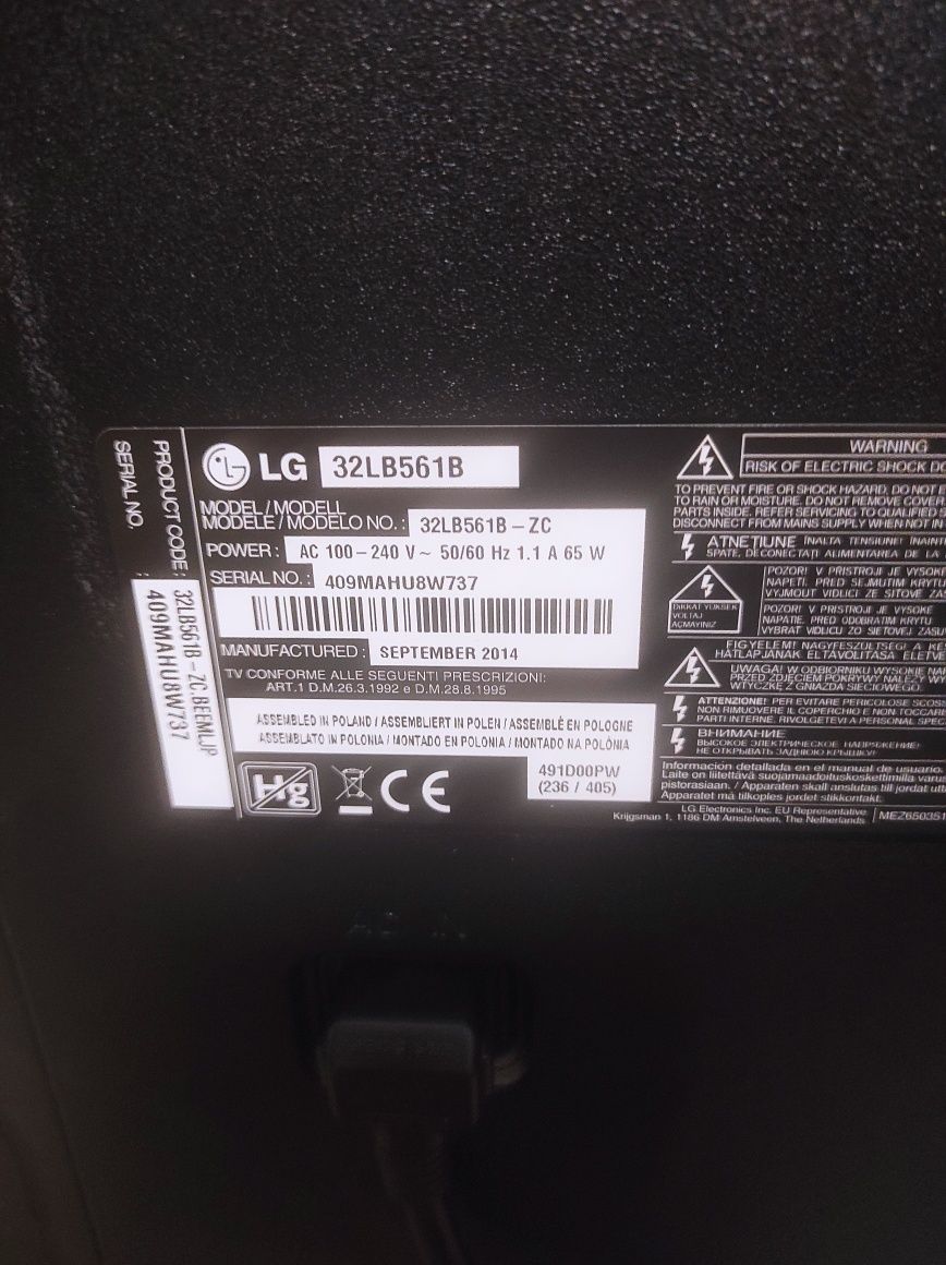 telewizor LG bardziej na części