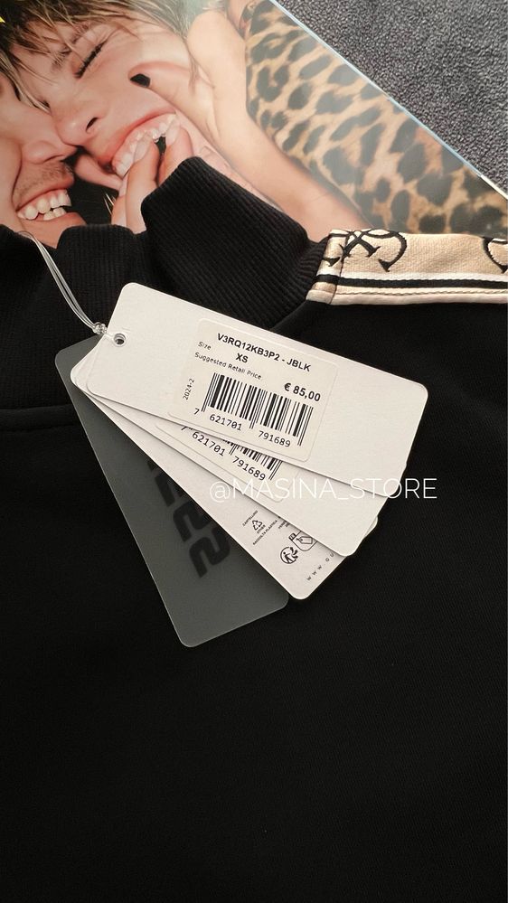 Нова кофта світшот Guess Гесс вкорочена чорна XS оригінал