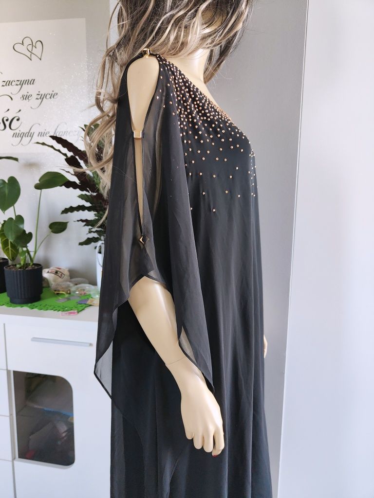 Sukienka koktajlowa luźna wesele impreza plussize rozmiar 52 6 xl