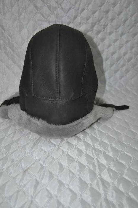 Czapka Zimowa-Pilotka ,Uszatka -Skóra Owcza Naturalna