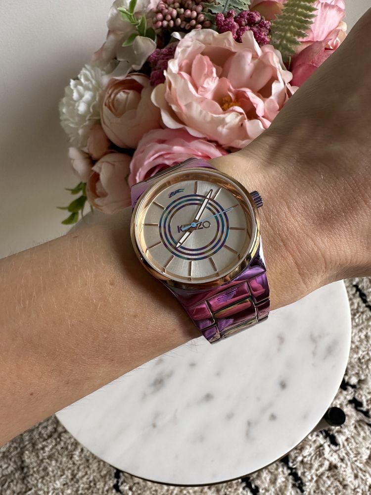 Kenzo zegarek różowy na bransolecie. Oryginał z rachunkiem