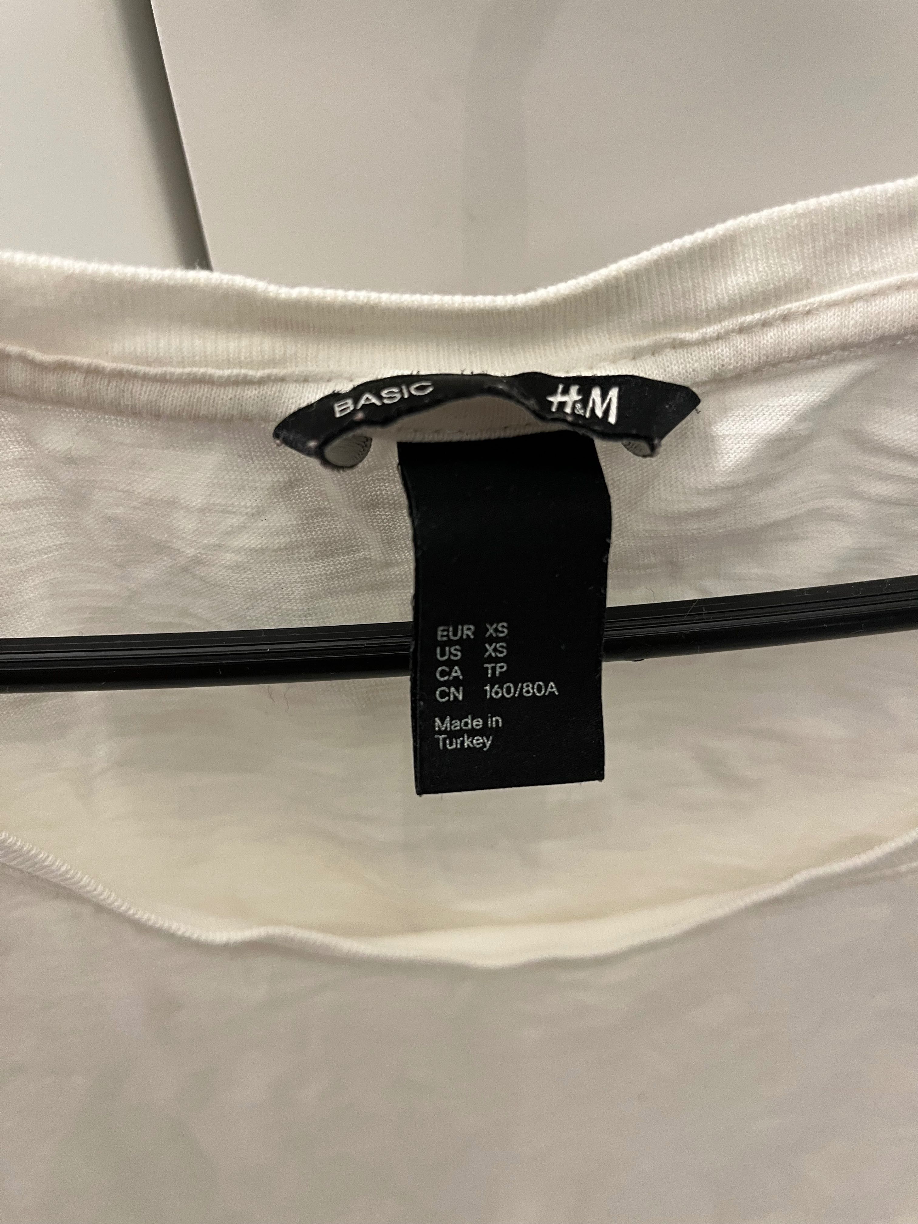 Koszulka bluzka tshirt biała basic H&M. Rozm. XS