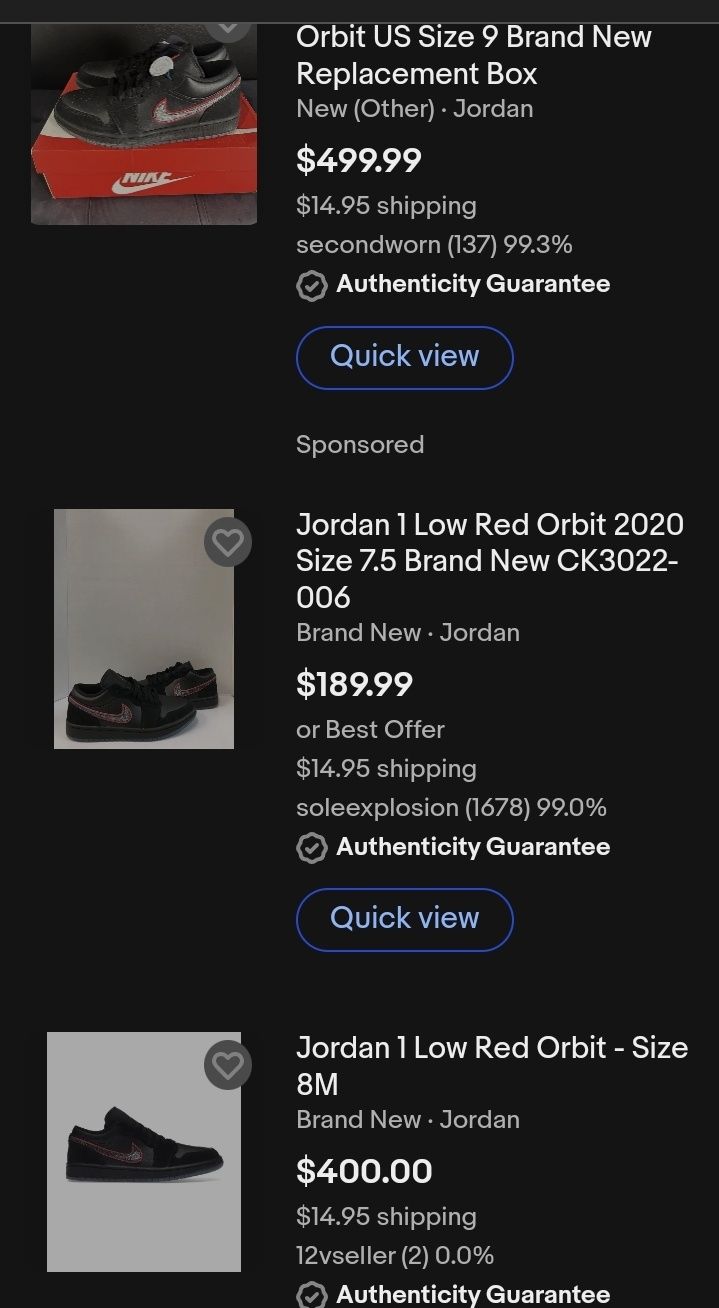 Original 41 Nike jordan 1 low orbit
